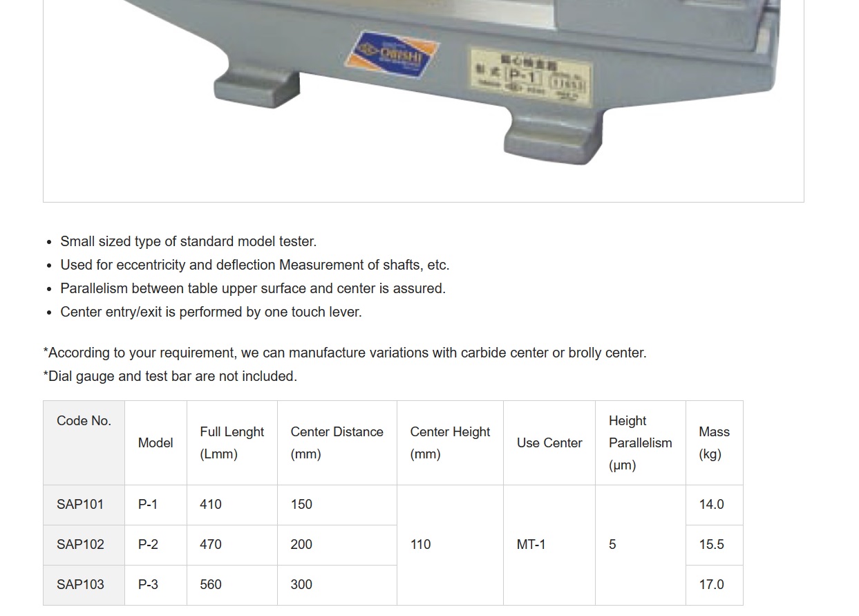 Ichiban Precision Sdn Bhd Obishi Obishi Bench Centers P Type